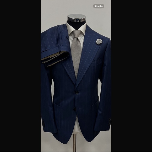 Men's Navy Pinstripe Suit